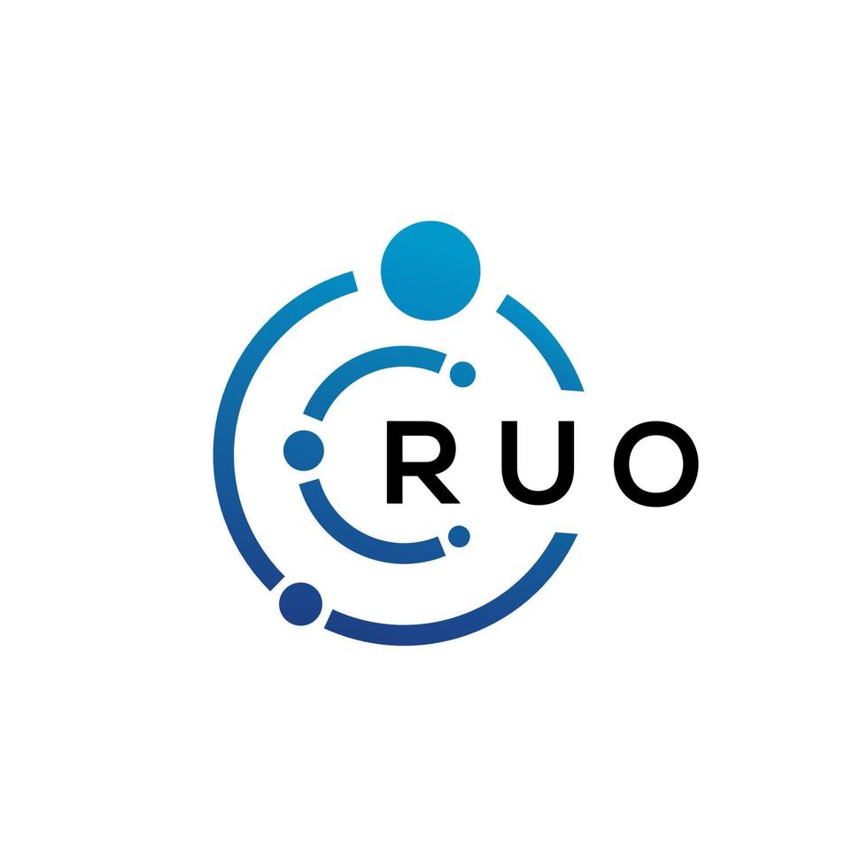 RUO letter technology logo design on white background. RUO creative initials letter IT logo concept. RUO letter design. vector