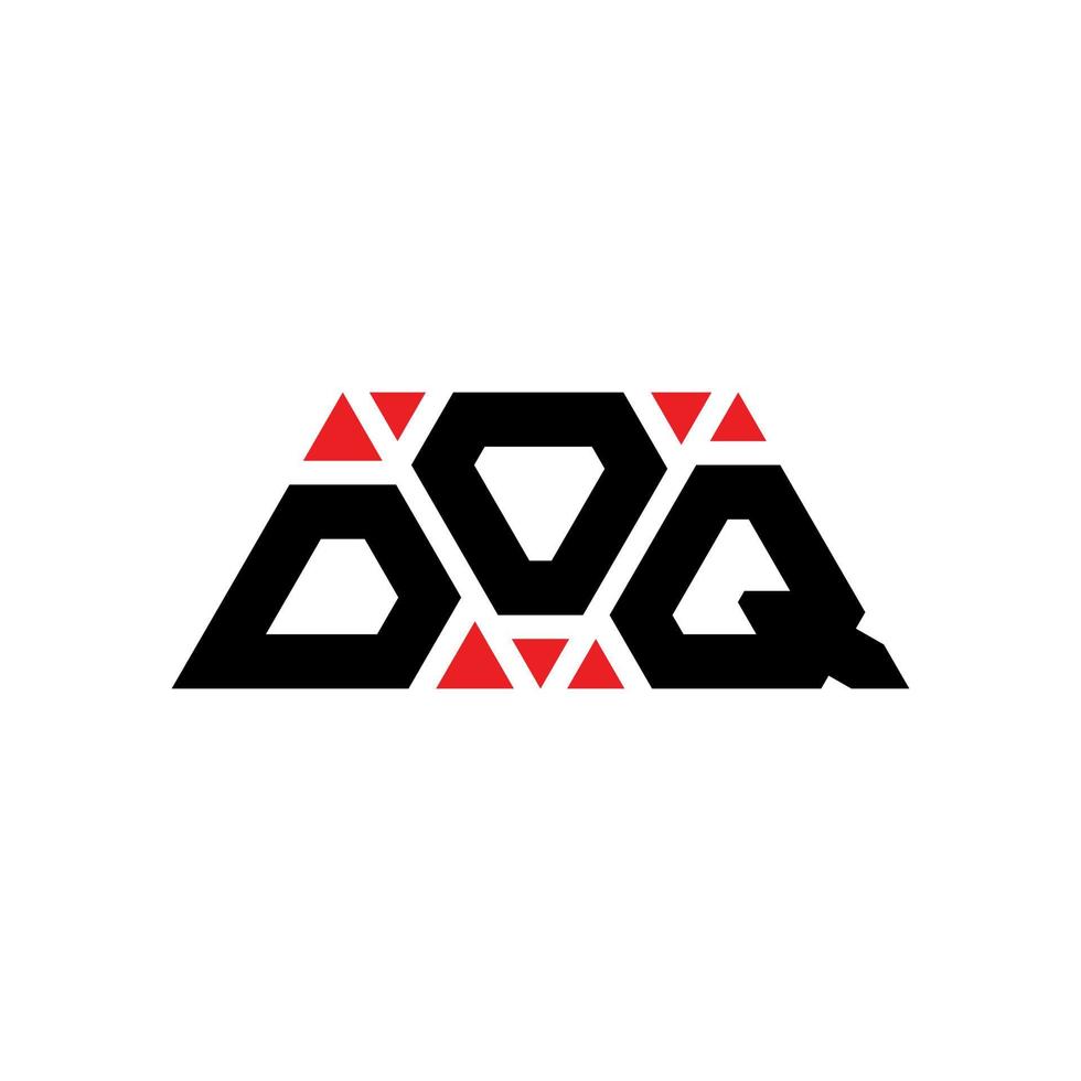 DOQ triangle letter logo design with triangle shape. DOQ triangle logo design monogram. DOQ triangle vector logo template with red color. DOQ triangular logo Simple, Elegant, and Luxurious Logo. DOQ