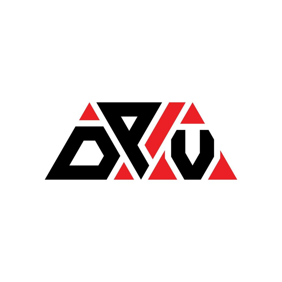 diseño de logotipo de letra triangular dpv con forma de triángulo. monograma de diseño del logotipo del triángulo dpv. plantilla de logotipo de vector de triángulo dpv con color rojo. logo triangular dpv logo simple, elegante y lujoso. dpv