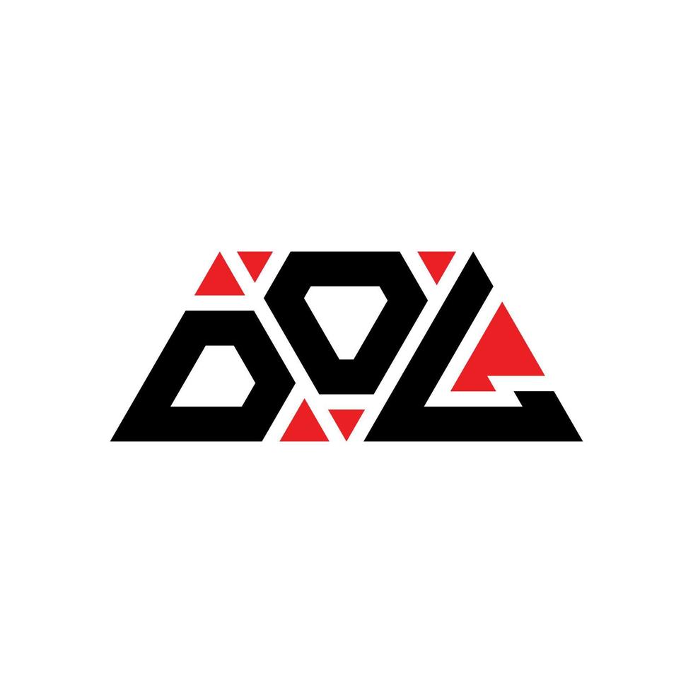 diseño de logotipo de letra triangular dol con forma de triángulo. monograma de diseño del logotipo del triángulo dol. plantilla de logotipo de vector de triángulo dol con color rojo. logotipo triangular dol logotipo simple, elegante y lujoso. dol