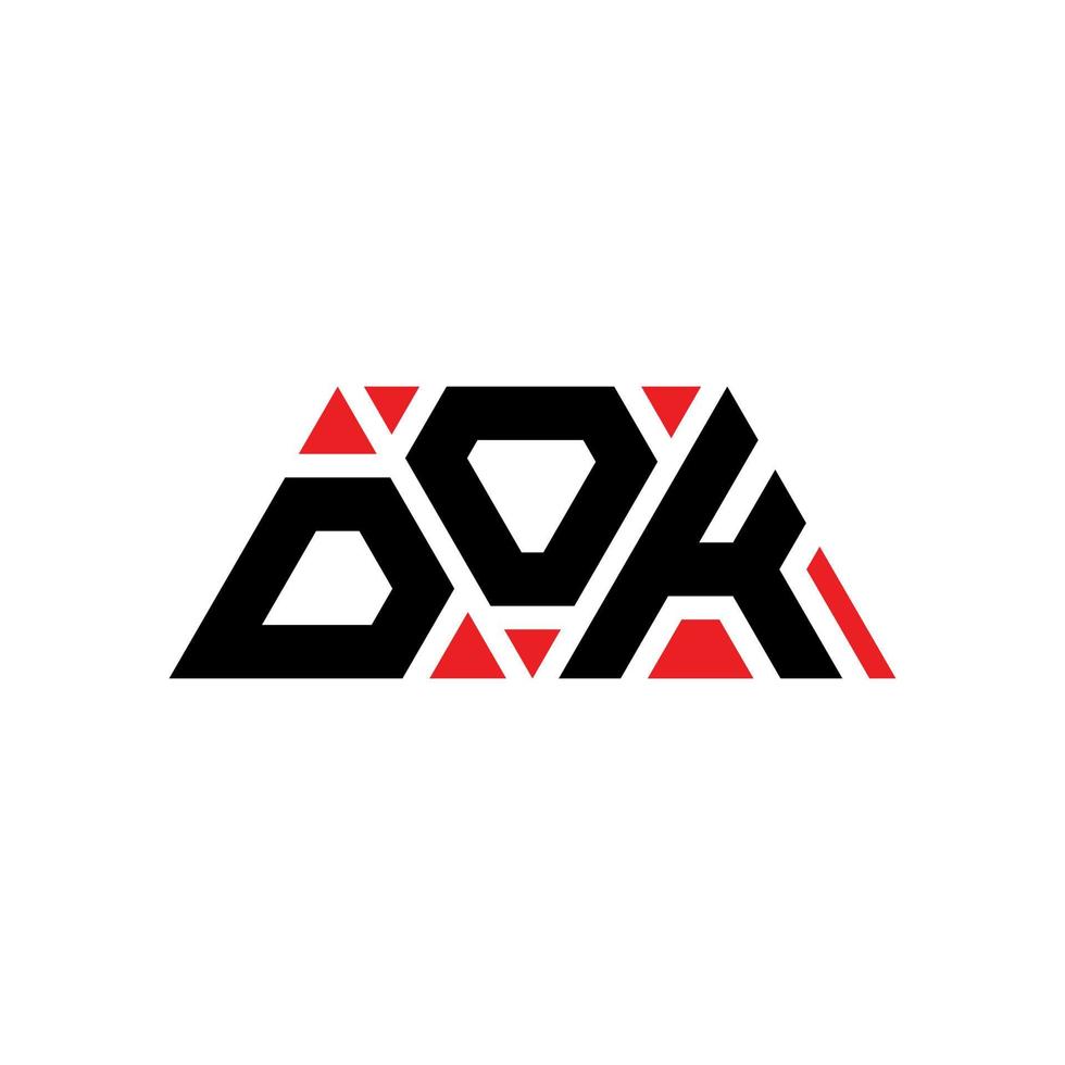 diseño de logotipo de letra de triángulo dok con forma de triángulo. monograma de diseño del logotipo del triángulo dok. dok triángulo vector logo plantilla con color rojo. logo triangular dok logo simple, elegante y lujoso. dok