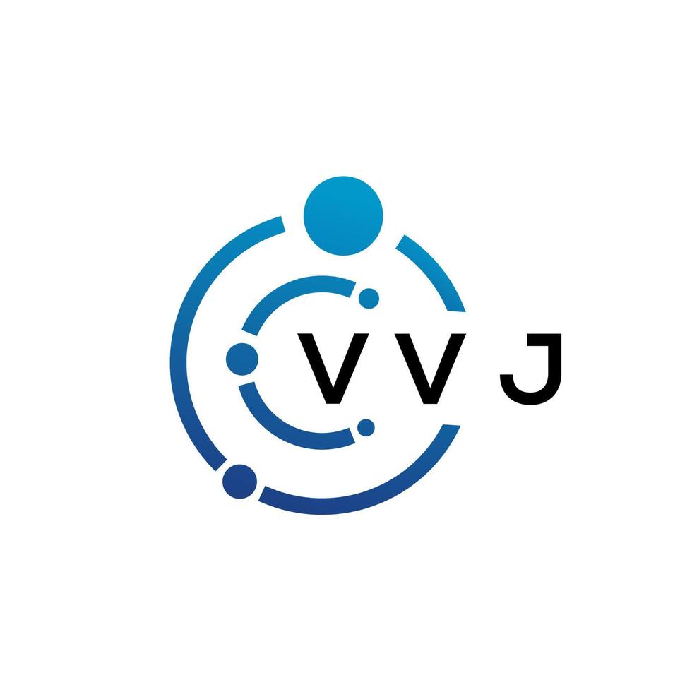 Diseño de logotipo de tecnología de letras vvj sobre fondo blanco. vvj creative initials letter it logo concepto. diseño de letras vvj. vector