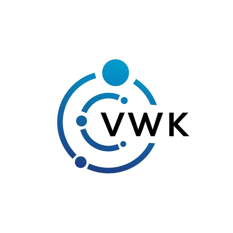 Diseño de logotipo de tecnología de letras vwk sobre fondo blanco. vwk creative initials letter it logo concepto. diseño de letras vwk. vector