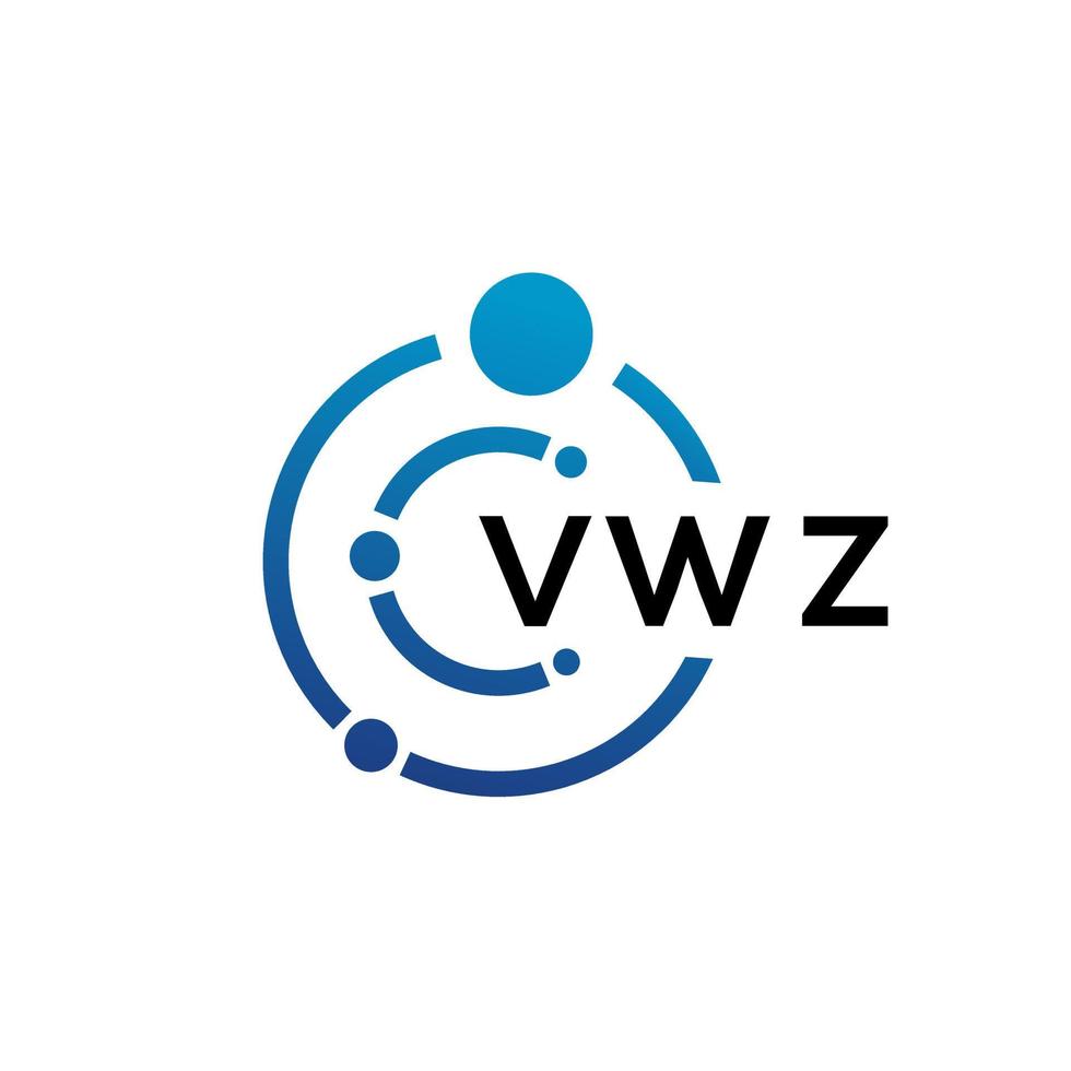 Diseño de logotipo de tecnología de letras vwz sobre fondo blanco. vwz creative initials letter it concepto de logotipo. diseño de letras vwz. vector