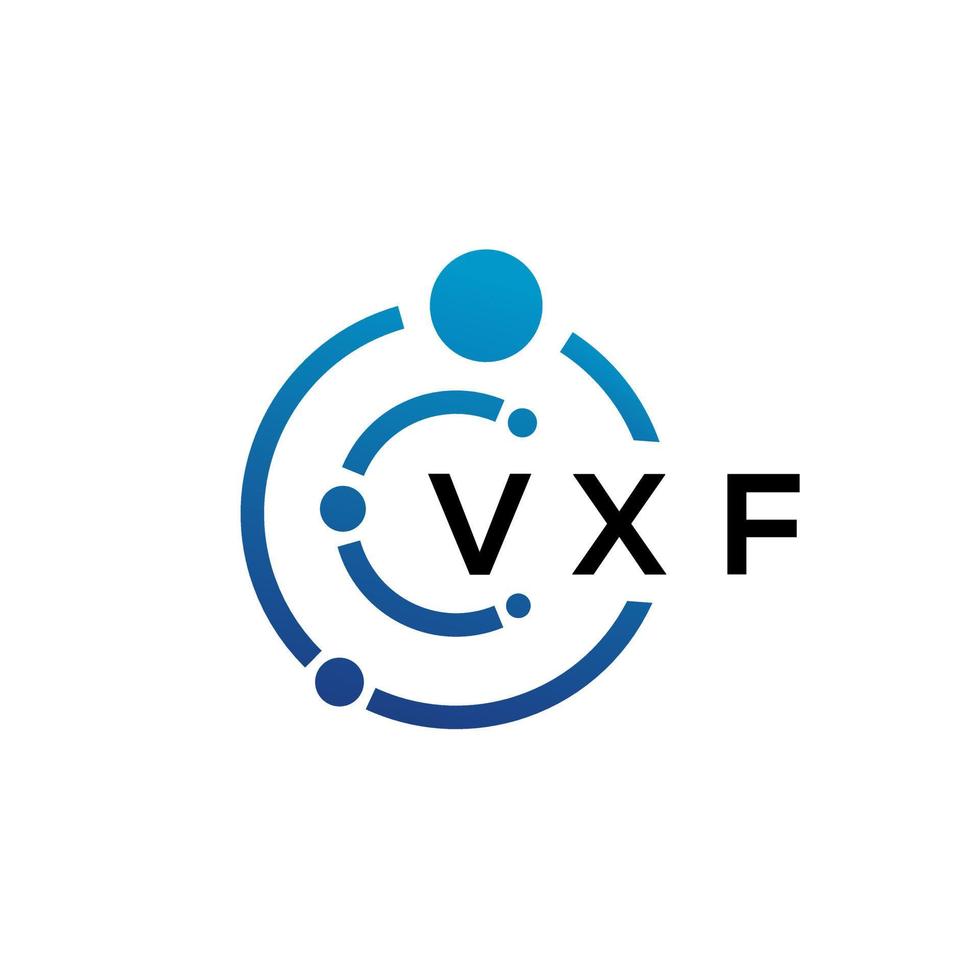 Diseño de logotipo de tecnología de letras vxf sobre fondo blanco. vxf letras iniciales creativas concepto de logotipo. diseño de letras vxf. vector