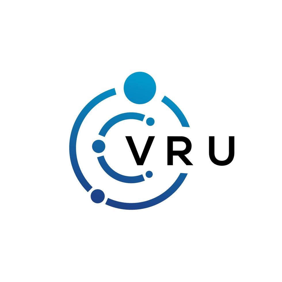 Diseño de logotipo de tecnología de letras vru sobre fondo blanco. vru letras iniciales creativas concepto de logotipo. diseño de letras vru. vector