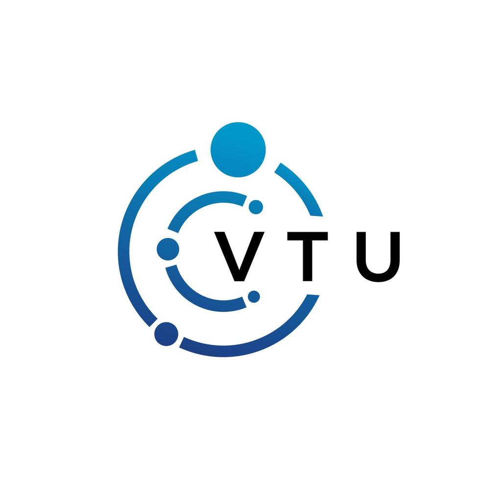 VTU letter technology logo design on white background. VTU creative initials letter IT logo concept. VTU letter design. vector