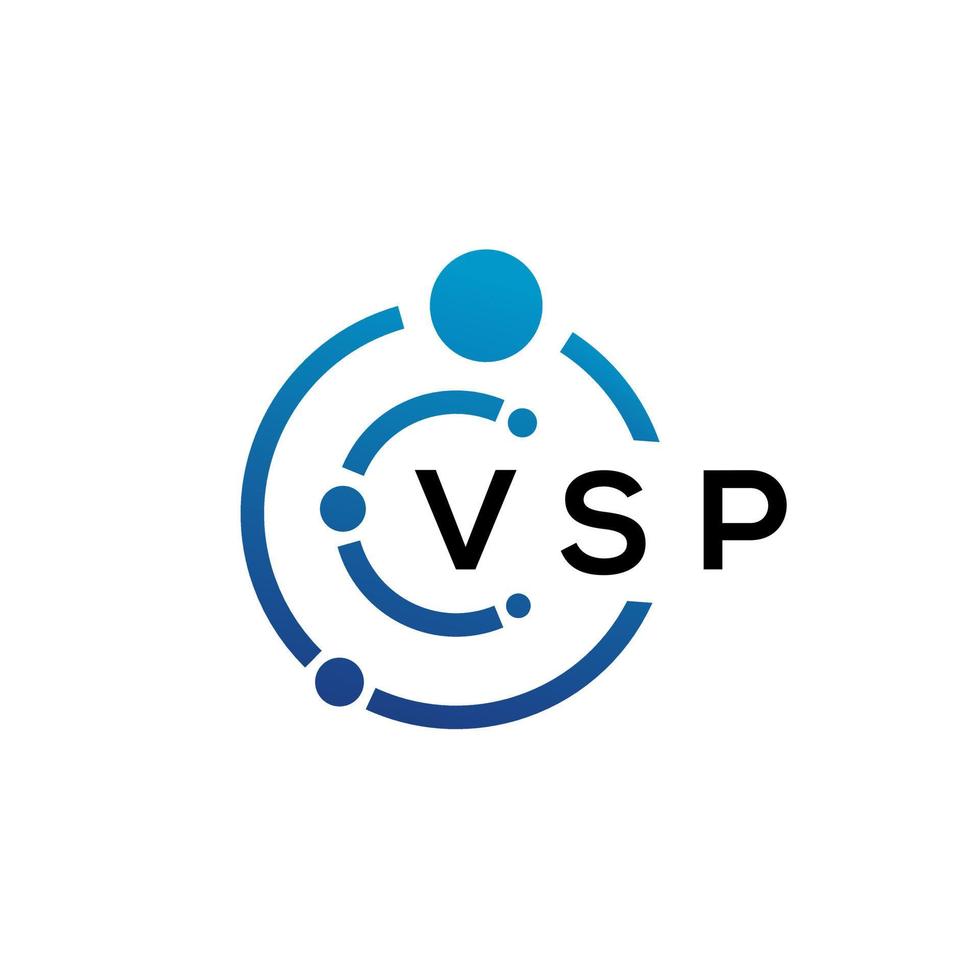 VSP letter technology logo design on white background. VSP creative initials letter IT logo concept. VSP letter design. vector