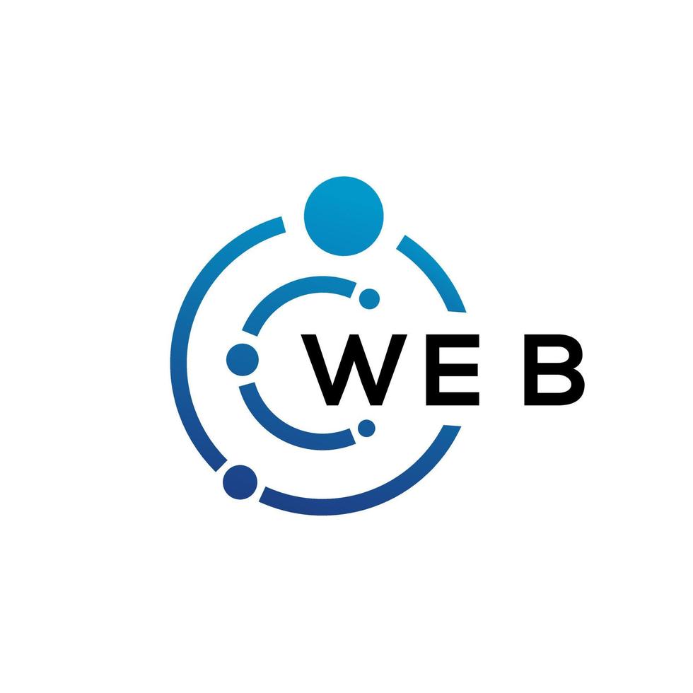 diseño de logotipo de tecnología de carta web sobre fondo blanco. concepto de logotipo de letra inicial creativa web. diseño de cartas web. vector