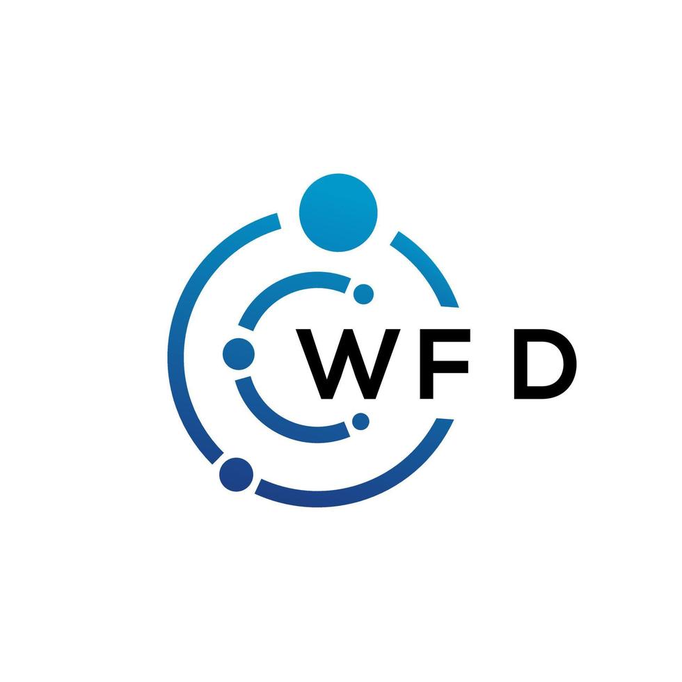 diseño de logotipo de tecnología de letras wfd sobre fondo blanco. wfd creative initials letter it concepto de logotipo. diseño de letras wfd. vector