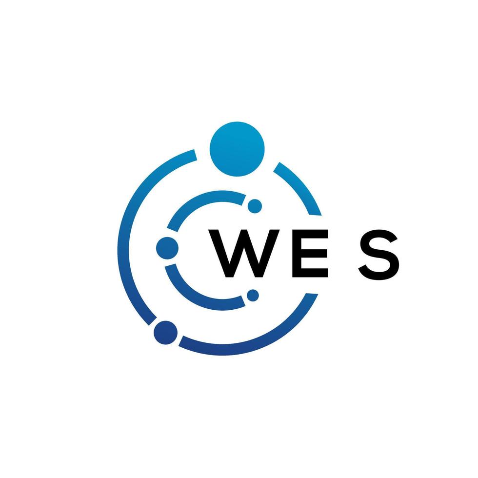 WES letter technology logo design on white background. WES creative initials letter IT logo concept. WES letter design. vector