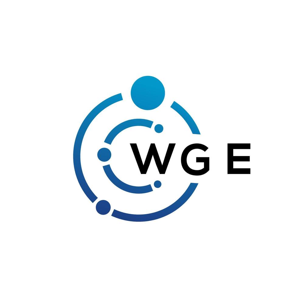 diseño de logotipo de tecnología de letra wge sobre fondo blanco. wge creative initials letter it logo concepto. diseño de letras wge. vector