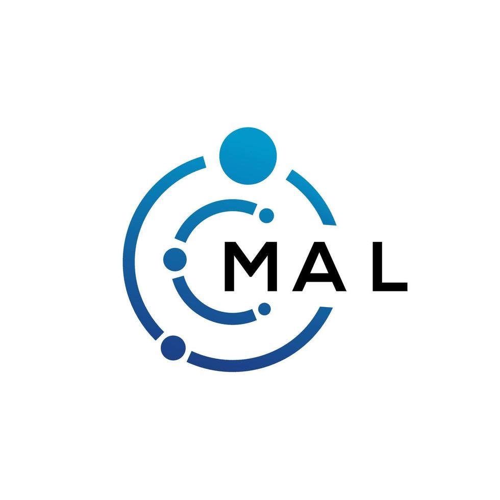 MAL letter technology logo design on white background. MAL creative initials letter IT logo concept. MAL letter design. vector