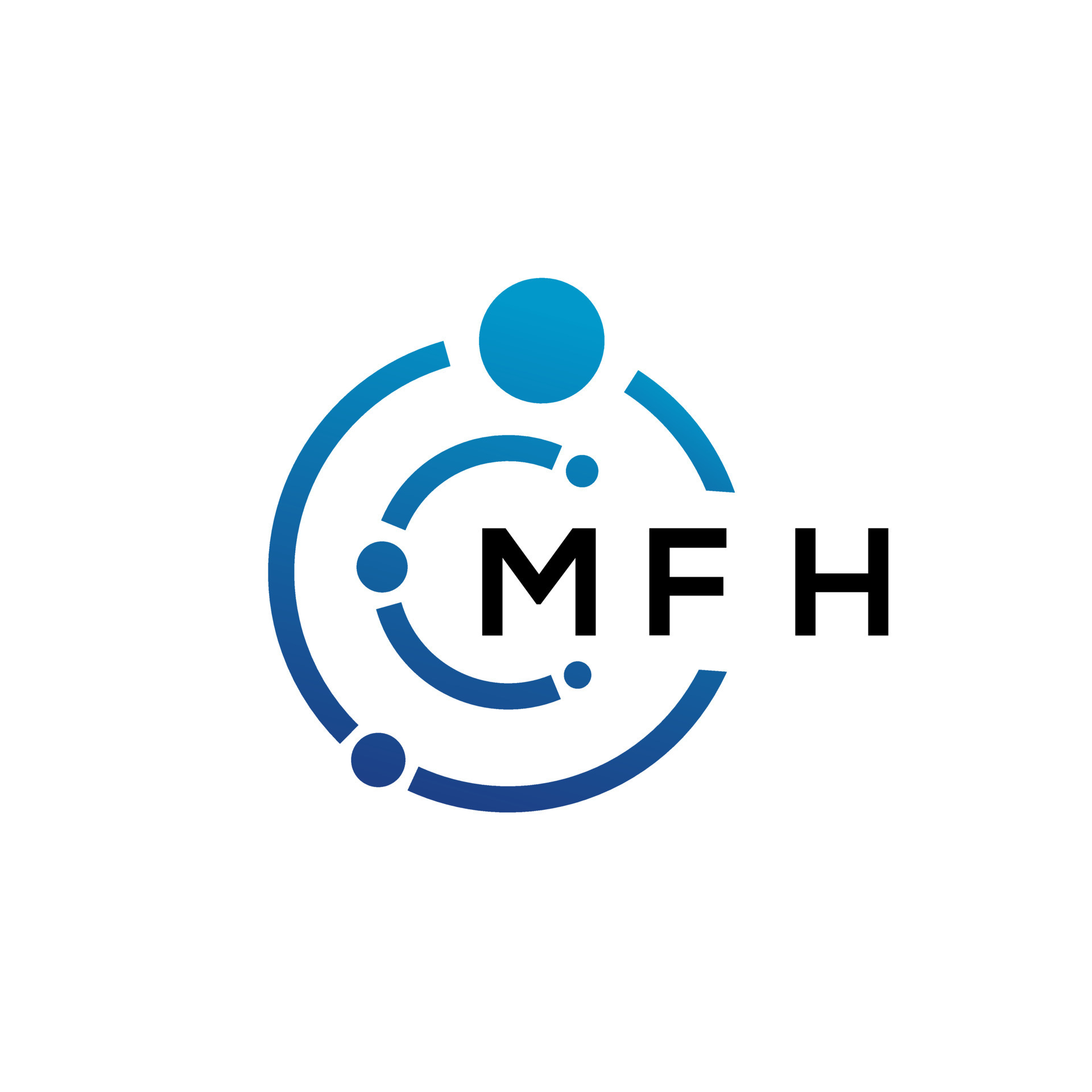 MFH letter technology logo design on white background. MFH creative ...