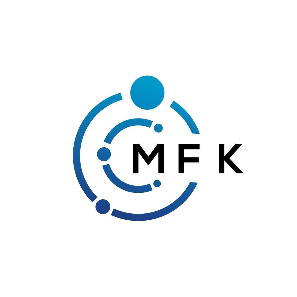 MFK letter technology logo design on white background. MFK creative initials letter IT logo concept. MFK letter design. vector