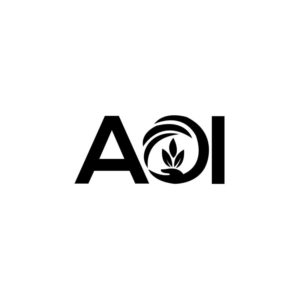 diseño de logotipo de letra aoi sobre fondo blanco. concepto de logotipo de letra de iniciales creativas aoi. diseño de letras aoi. vector