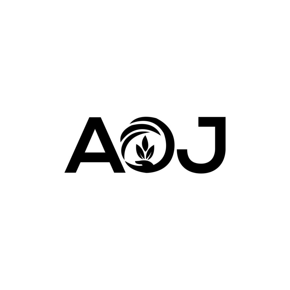 diseño de logotipo de letra aoj sobre fondo blanco. concepto de logotipo de letra de iniciales creativas aoj. diseño de letras aoj. vector