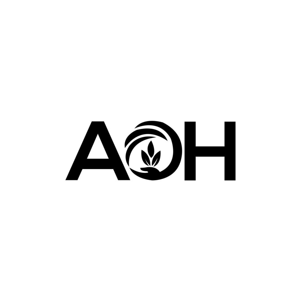 diseño de logotipo de letra aoh sobre fondo blanco. aoh concepto creativo del logotipo de la letra de las iniciales. aoh diseño de letras. vector