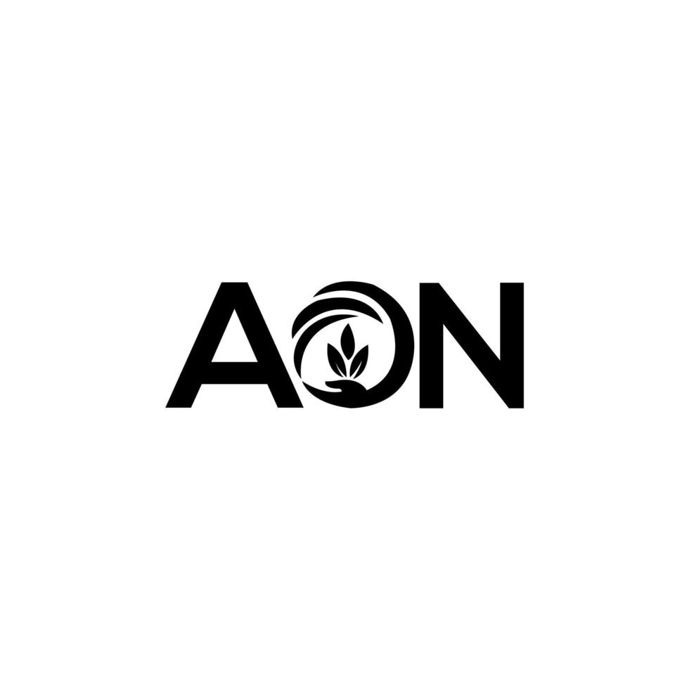 diseño de logotipo de letra aon sobre fondo blanco. concepto creativo del logotipo de la letra de las iniciales. diseño de letras aon. vector