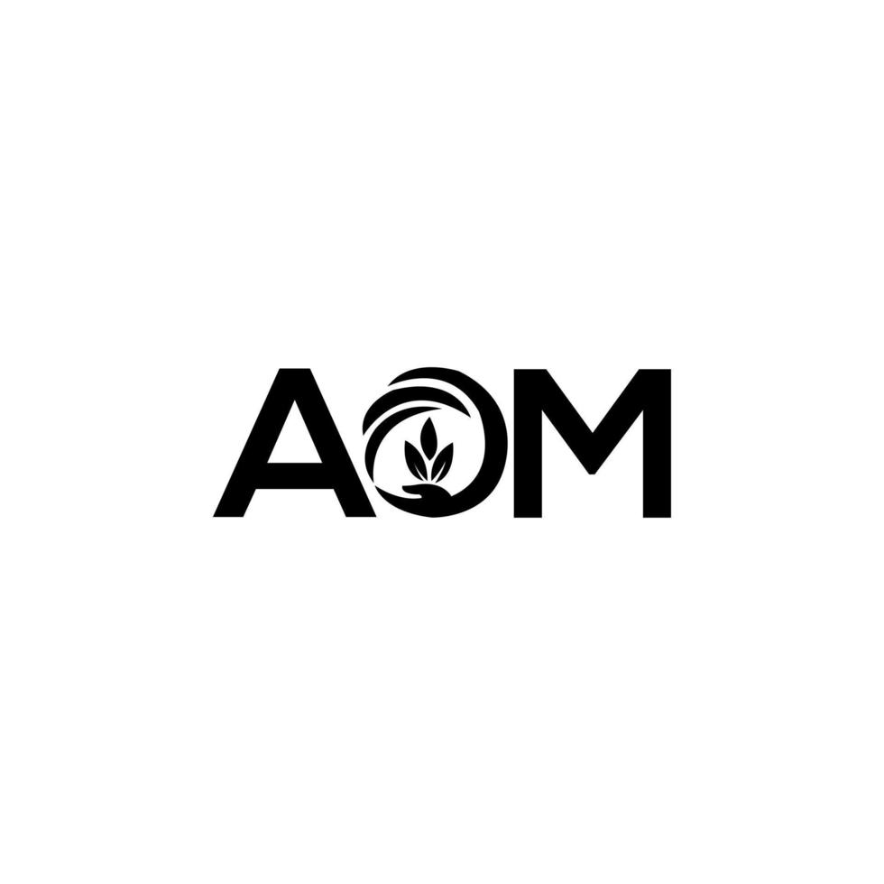 diseño de logotipo de letra aom sobre fondo blanco. concepto de logotipo de letra de iniciales creativas aom. diseño de letras aom. vector