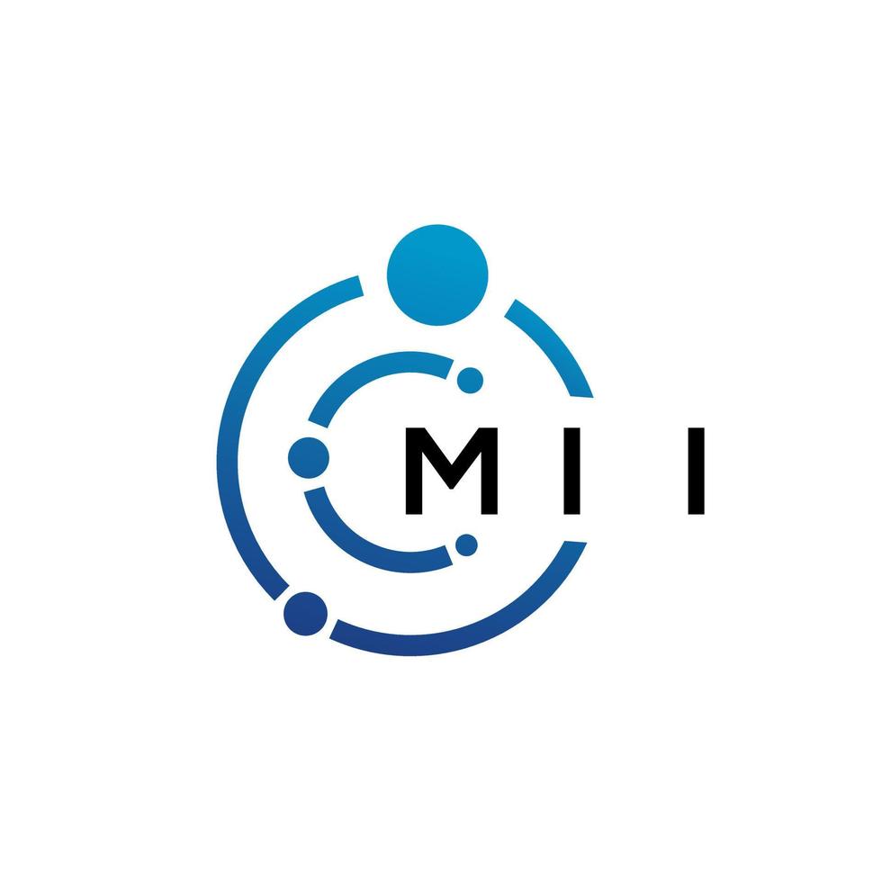 MII letter technology logo design on white background. MII creative initials letter IT logo concept. MII letter design. vector