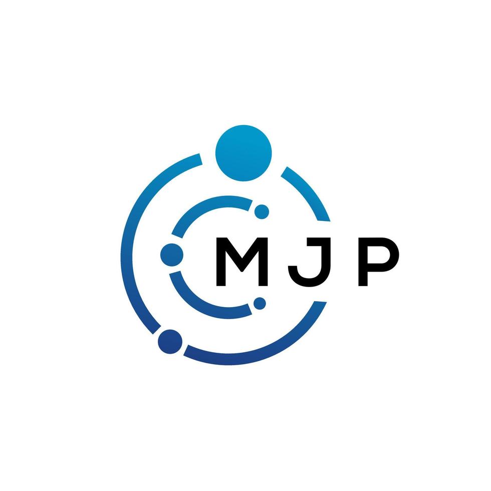 MJP letter technology logo design on white background. MJP creative initials letter IT logo concept. MJP letter design. vector