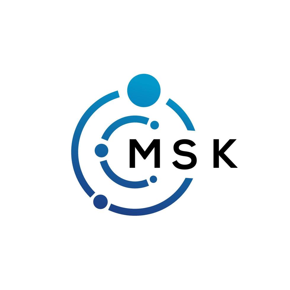 diseño de logotipo de tecnología de letras msk sobre fondo blanco. msk creative initials letter it concepto de logotipo. diseño de letras msk. vector