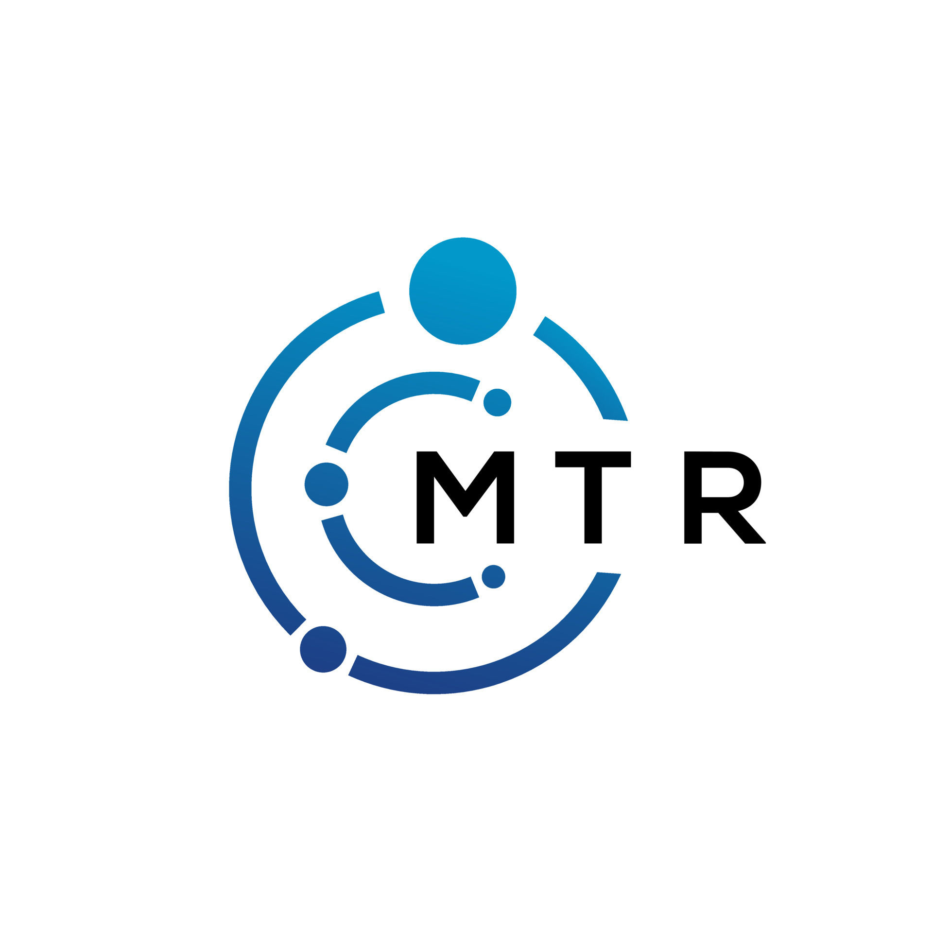 MTR letter technology logo design on white background. MTR creative