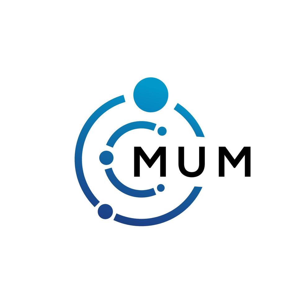 diseño de logotipo de tecnología de letras de mamá sobre fondo blanco. concepto de logotipo de la letra inicial creativa de mamá. diseño de carta de mamá. vector