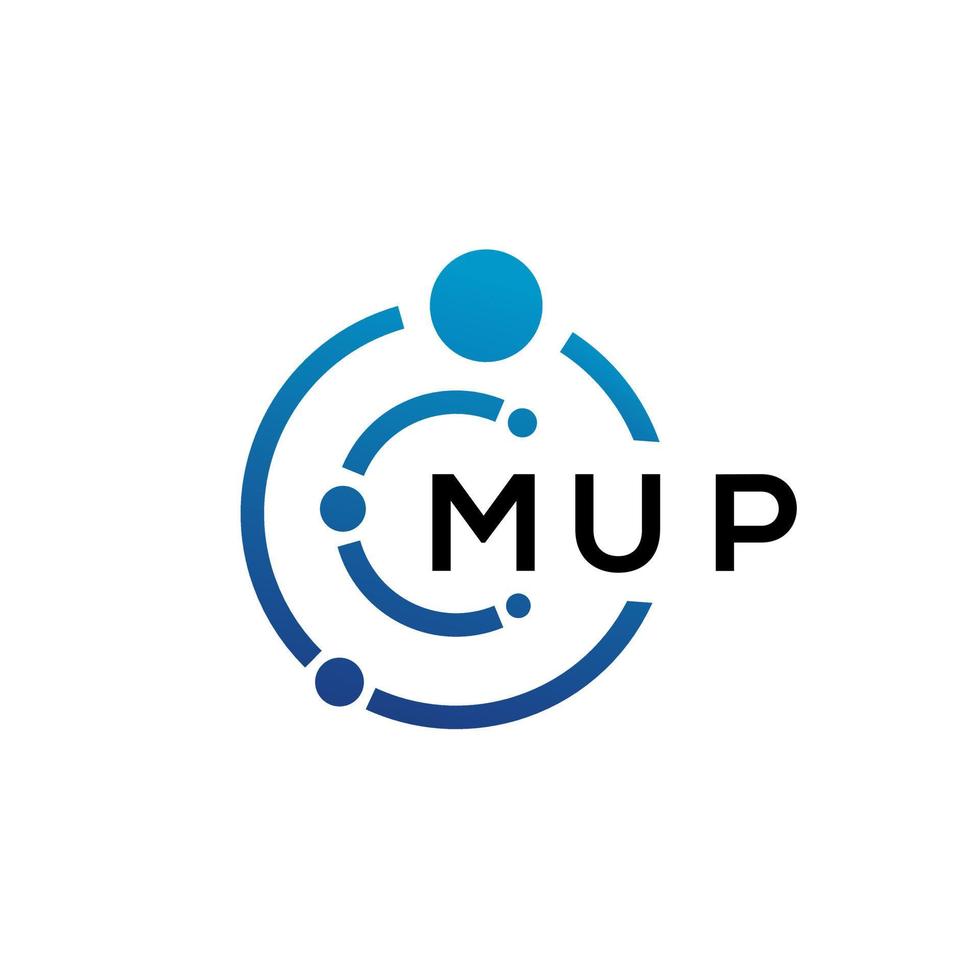 MUP letter technology logo design on white background. MUP creative initials letter IT logo concept. MUP letter design. vector