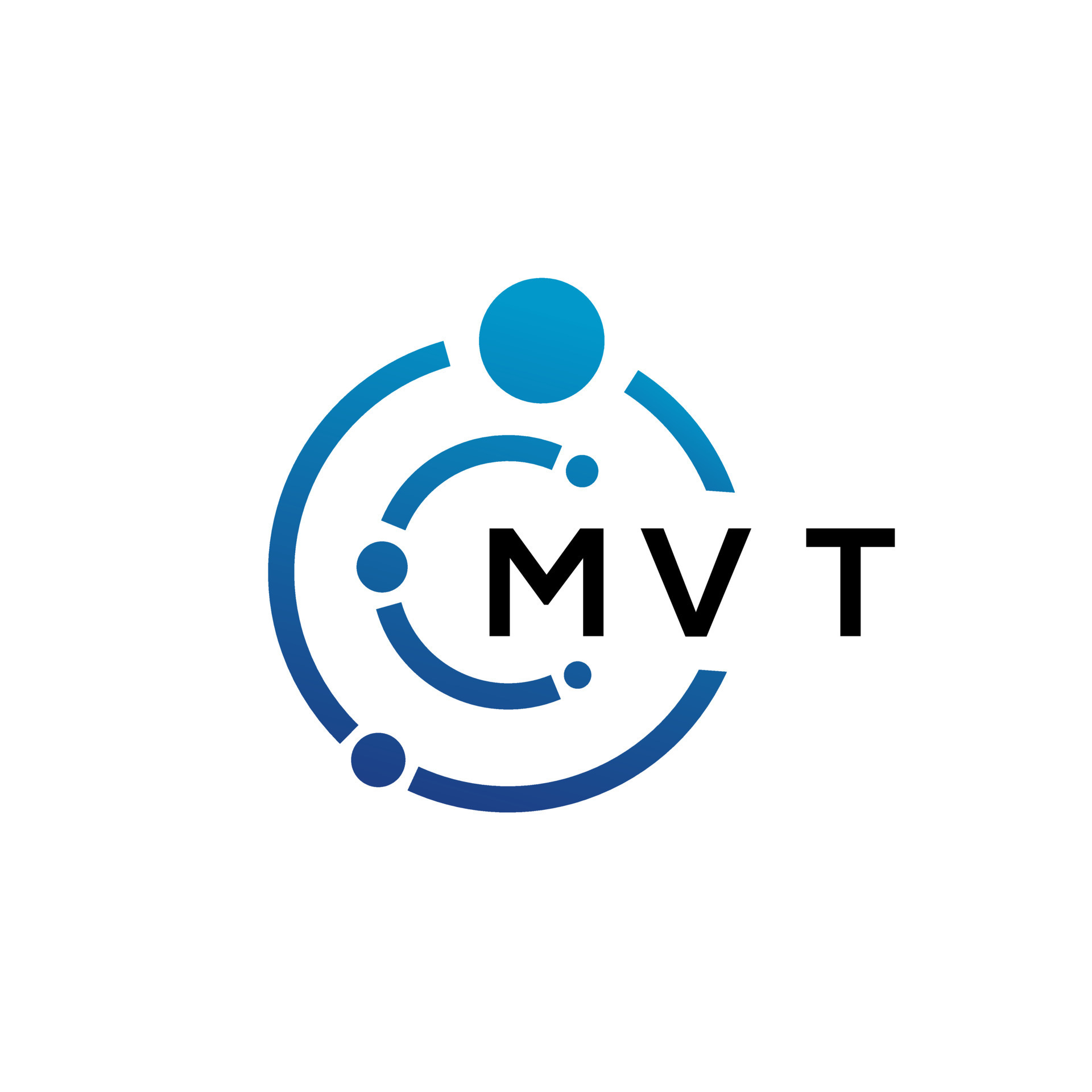 MVT letter technology logo design on white background. MVT creative