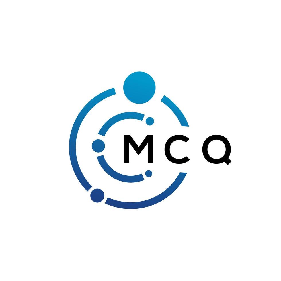 diseño de logotipo de tecnología de letras mcq sobre fondo blanco. mcq creative initials letter it logo concepto. diseño de letras mcq. vector