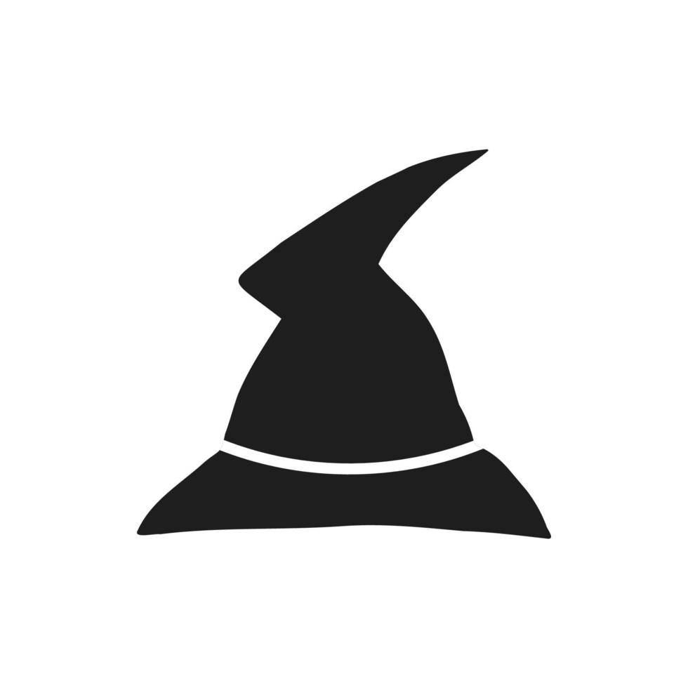 Halloween 2022 - October 31. A traditional holiday, the eve of All Saints Day, All Hallows Eve. Trick or treat. Vector illustration in hand-drawn doodle style. The witchs hat.