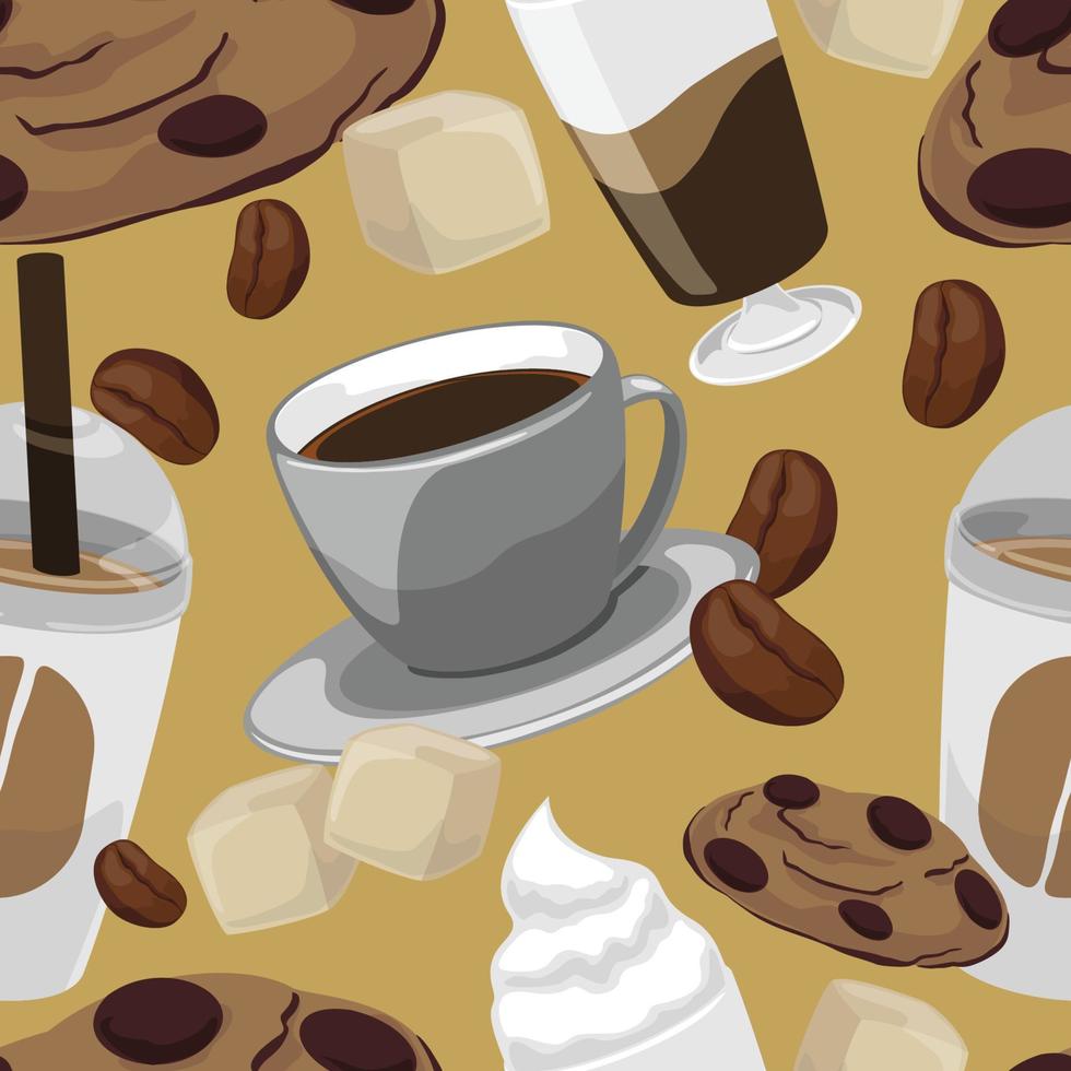 Coffee Beverages Seamless Background vector