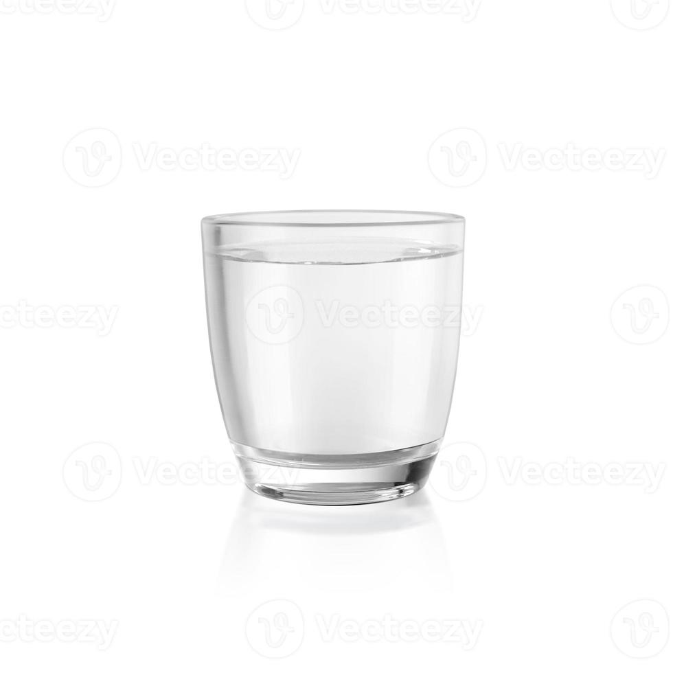 Glass of still water isolated on white background. 3d render photo