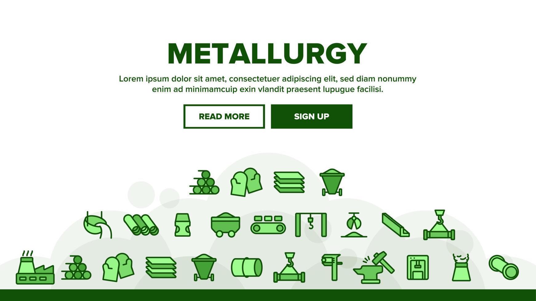 Metallurgy Landing Header Vector