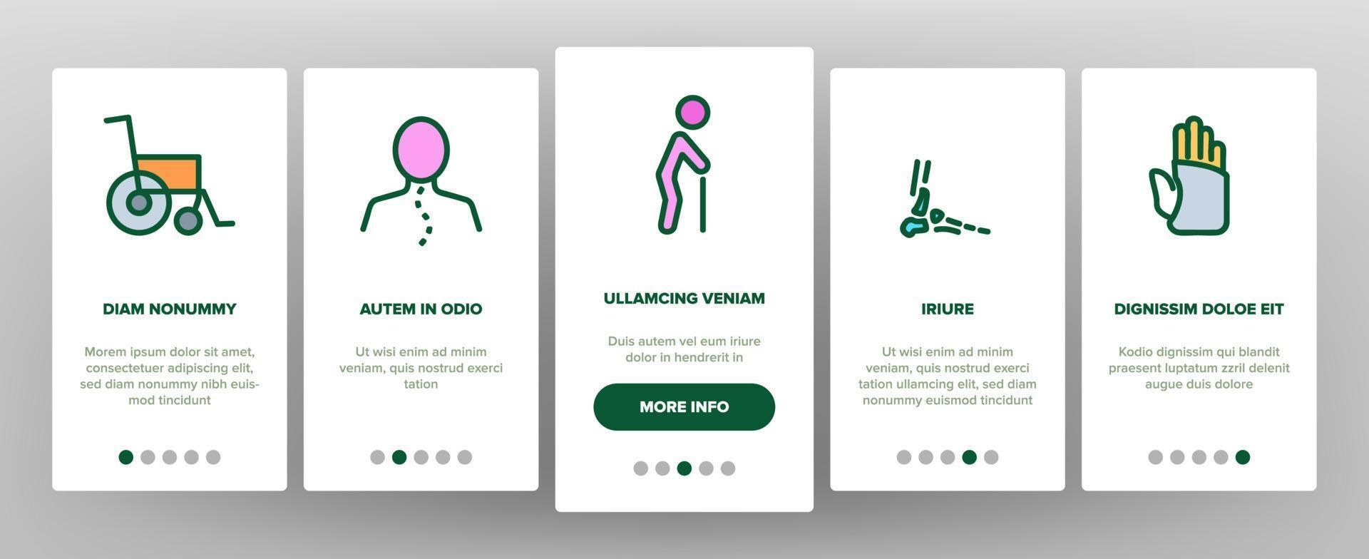 Orthopedic Onboarding Vector Icons Set