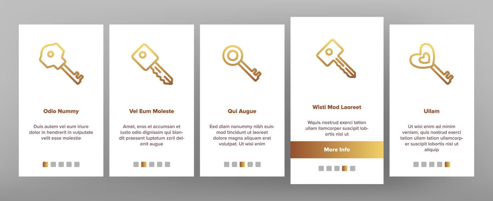Key Different Onboarding Icons Set Vector