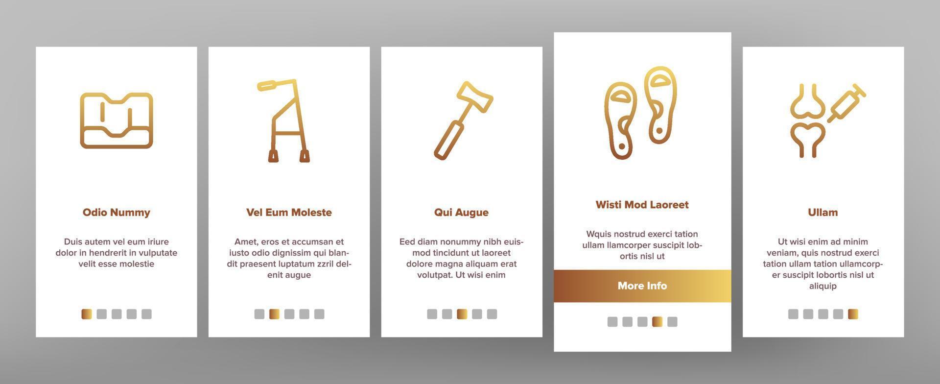 Orthopedic Onboarding Vector Icons Set