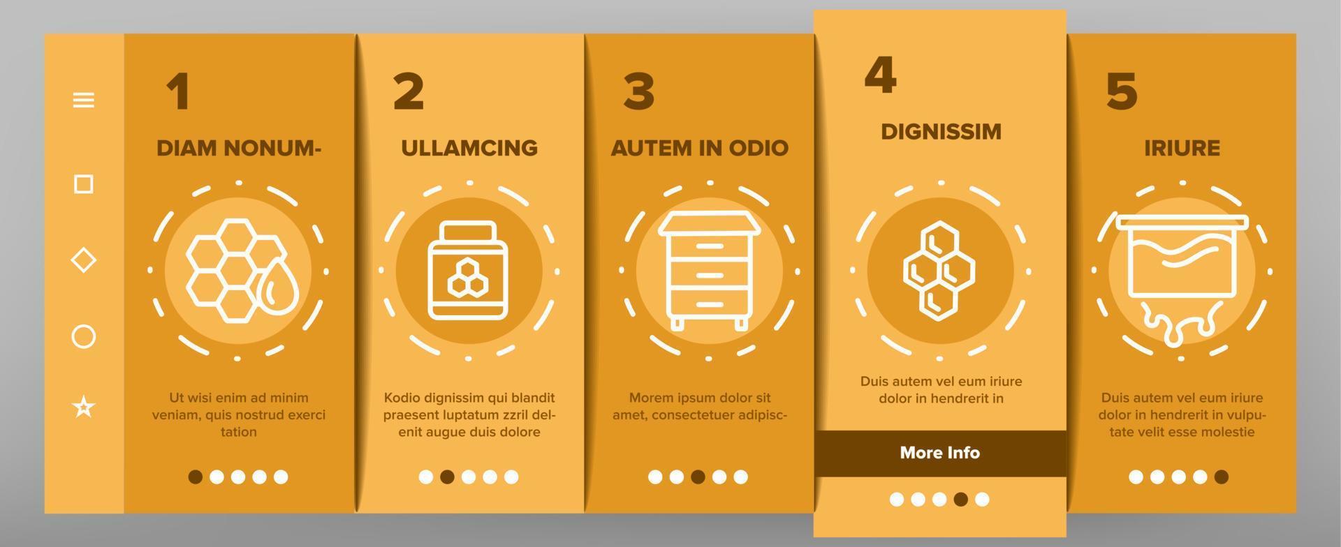 Honeycomb Onboarding Icons Set Vector