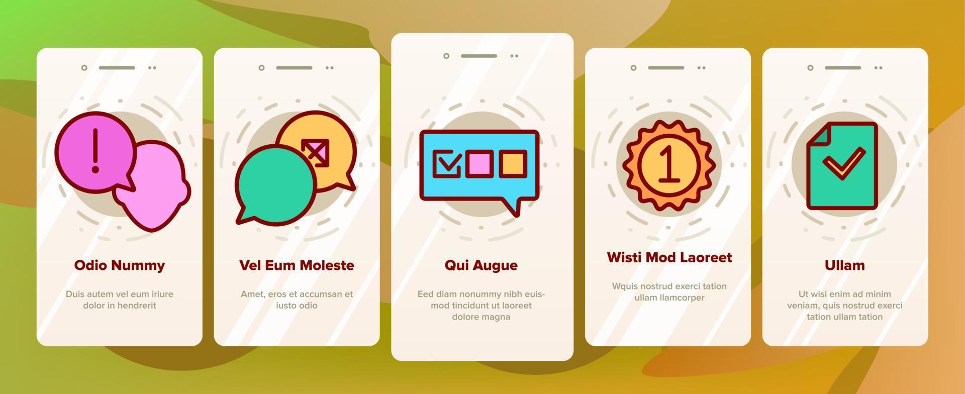 Quiz Game Onboarding Icons Set Vector