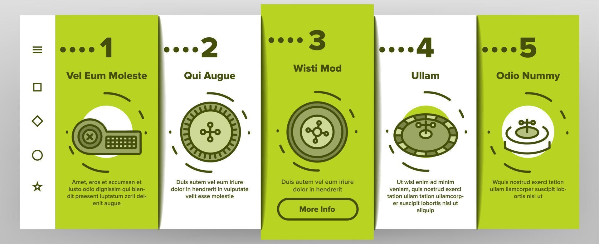 Roulette Onboarding Icons Set Vector