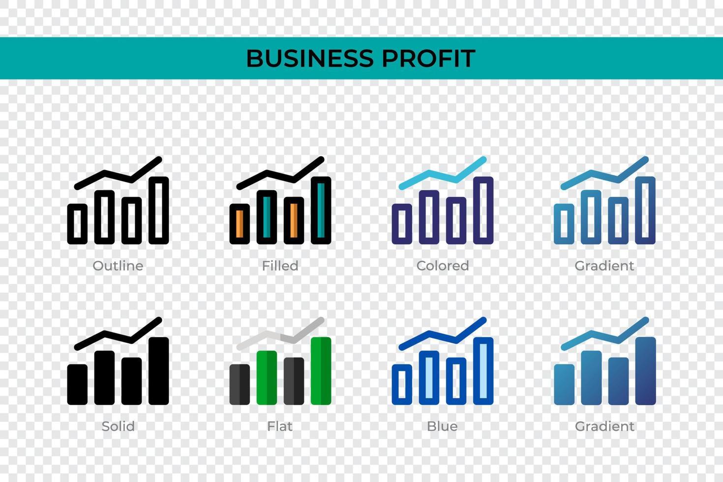 icono de beneficio empresarial en un estilo diferente. iconos vectoriales de beneficios empresariales diseñados en contorno, sólido, coloreado, relleno, degradado y estilo plano. símbolo, ilustración de logotipo. ilustración vectorial vector