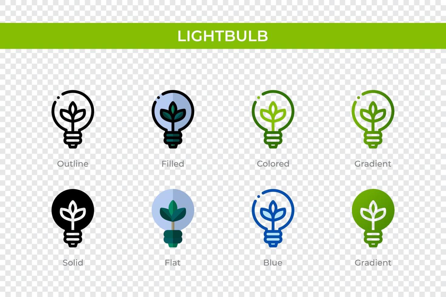 Lightbulb icon in different style. Lightbulb vector icons designed in outline, solid, colored, filled, gradient, and flat style. Symbol, logo illustration. Vector illustration