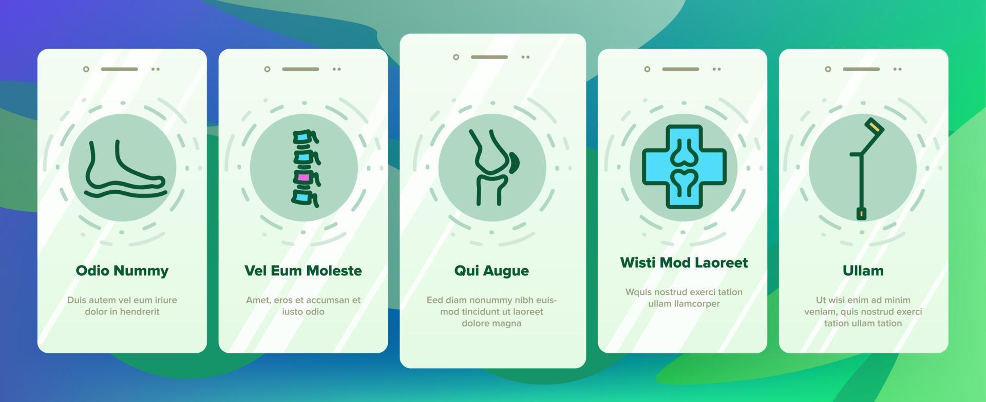 Orthopedic Onboarding Vector Icons Set