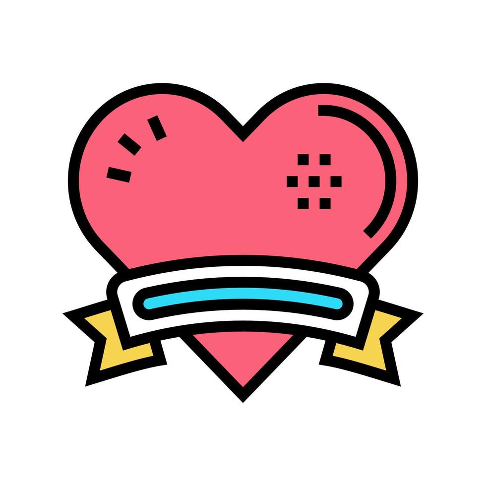corazón con cinta logo color icono vector ilustración