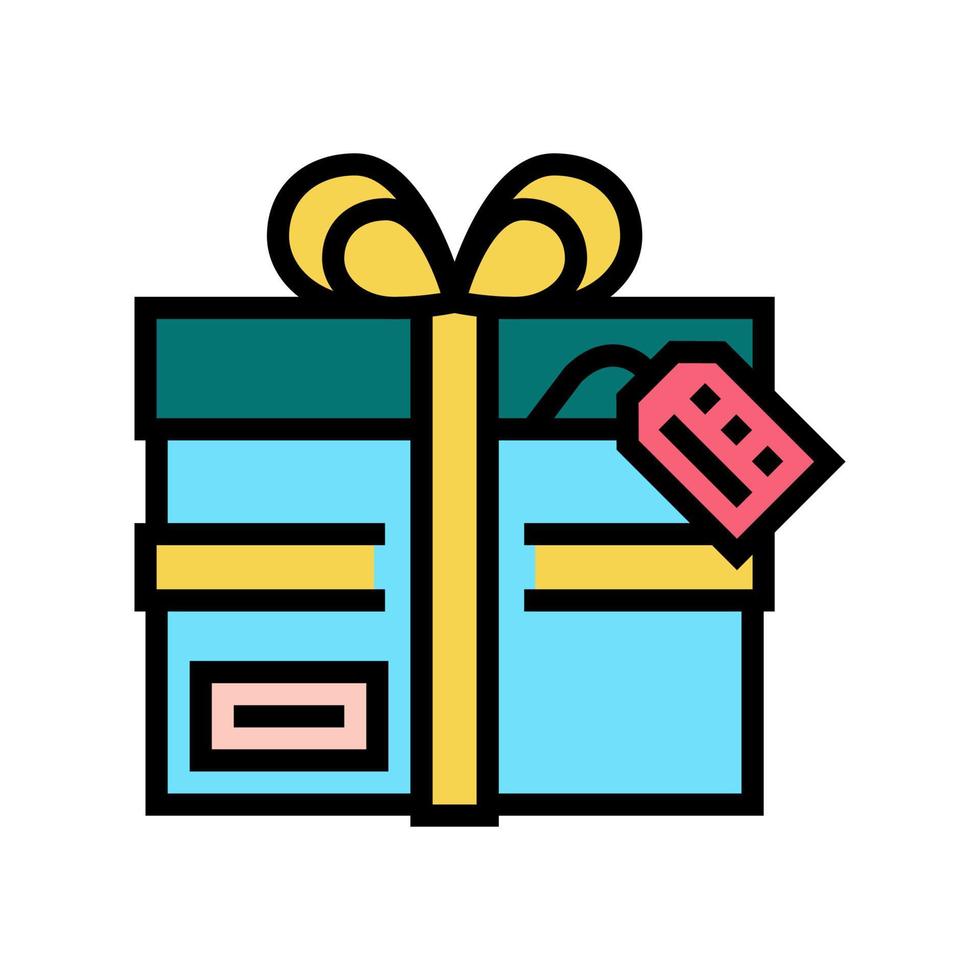 present cardboard box color icon vector illustration