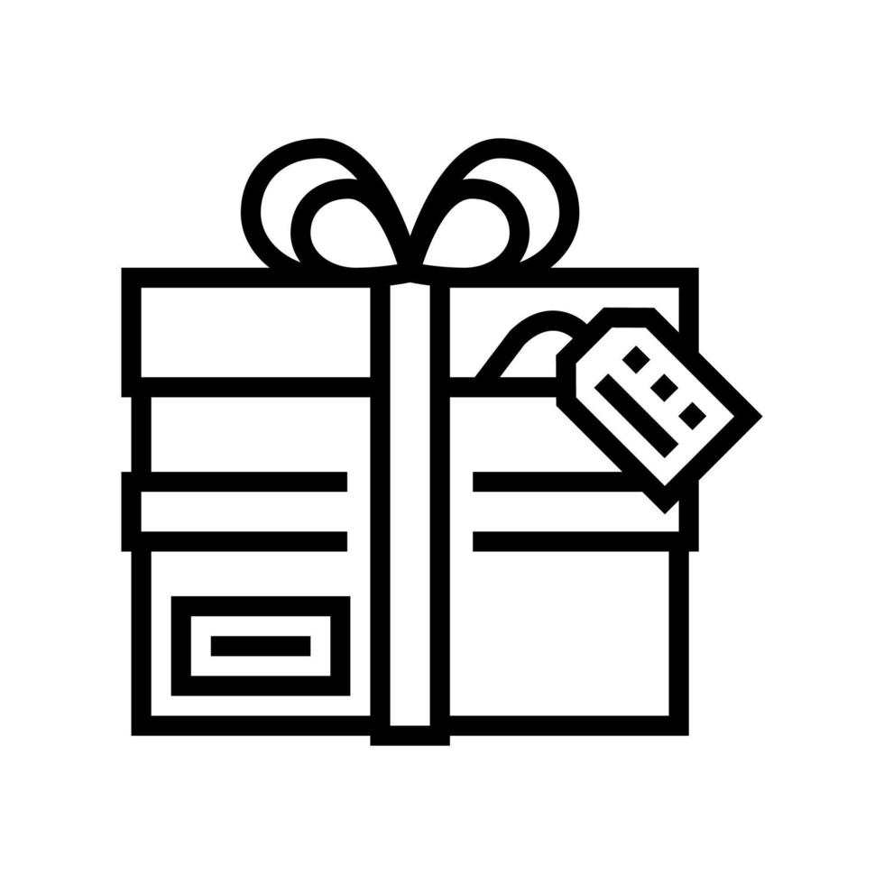 present cardboard box line icon vector illustration