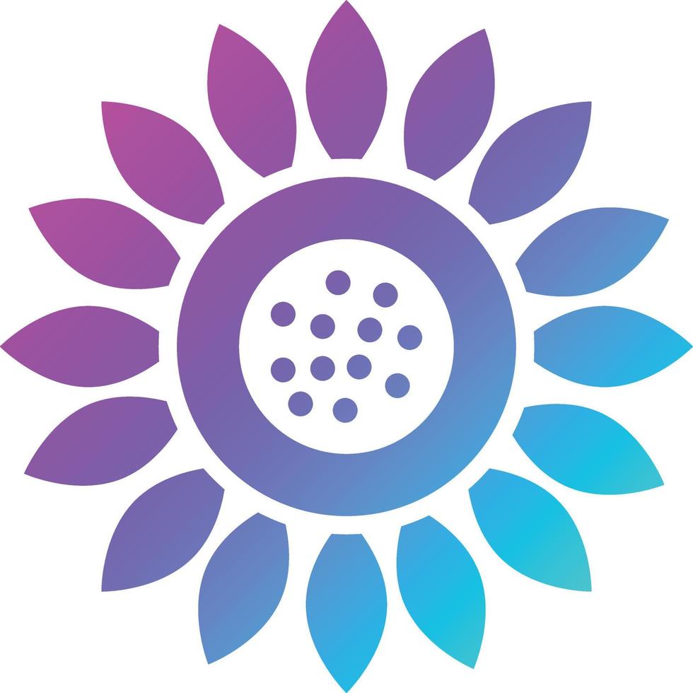 ilustración de diseño de icono de vector de girasol