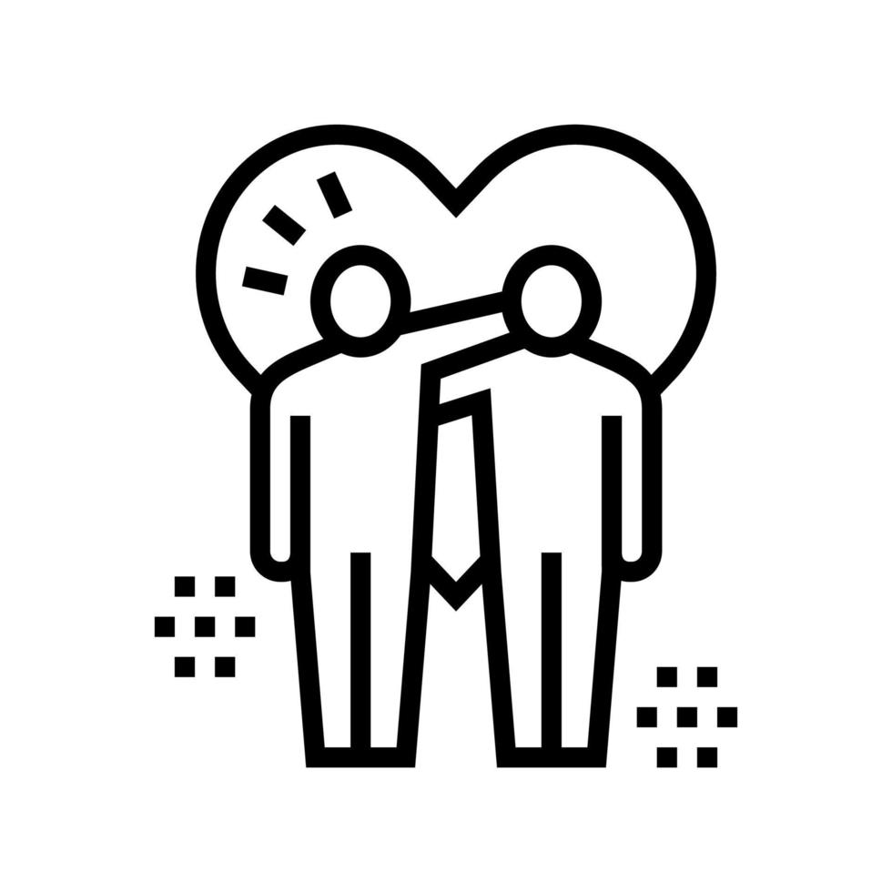 lovely hugs line icon vector illustration sign